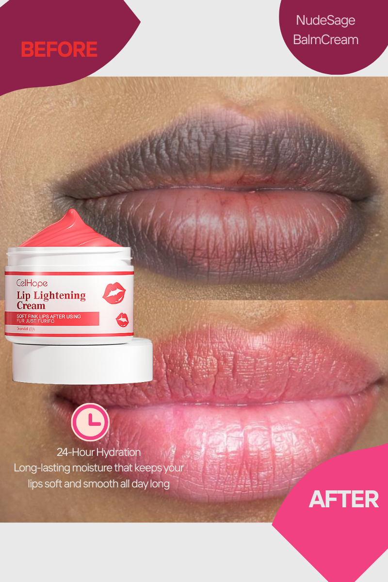 NudeSage |Korean Lip Lightening Cream – Long Lasting Moisturizing Ointment for Dark Lips