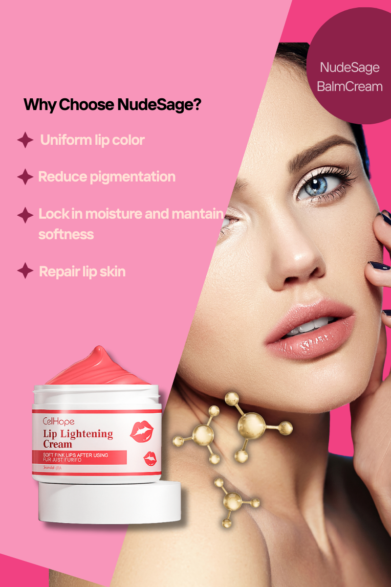 NudeSage |Korean Lip Lightening Cream – Long Lasting Moisturizing Ointment for Dark Lips