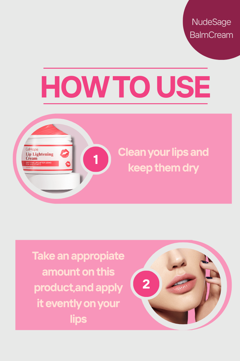 NudeSage |Korean Lip Lightening Cream – Long Lasting Moisturizing Ointment for Dark Lips